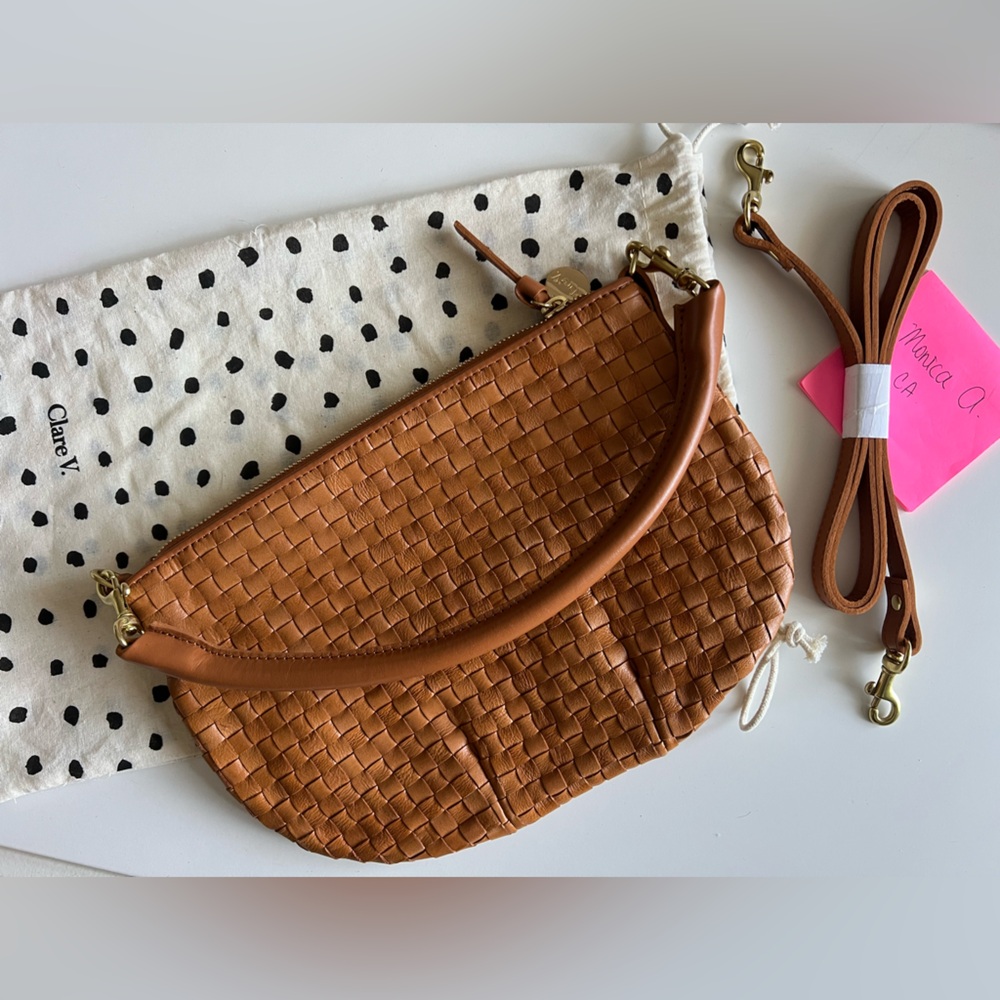 Clare V. Woven Leather Crossbody Bag - Picture 3 of 7